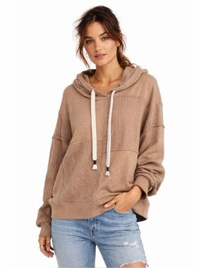 POL Textured Cable Knit Oversized Hoodie